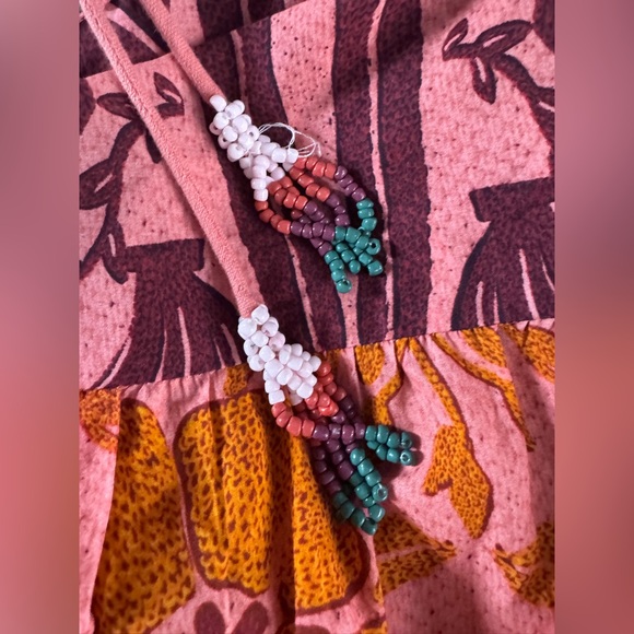 Farm Rio Pink Anika Macaws Maxi Dress XL Tropical Resort Boho Luxury - Picture 9 of 13